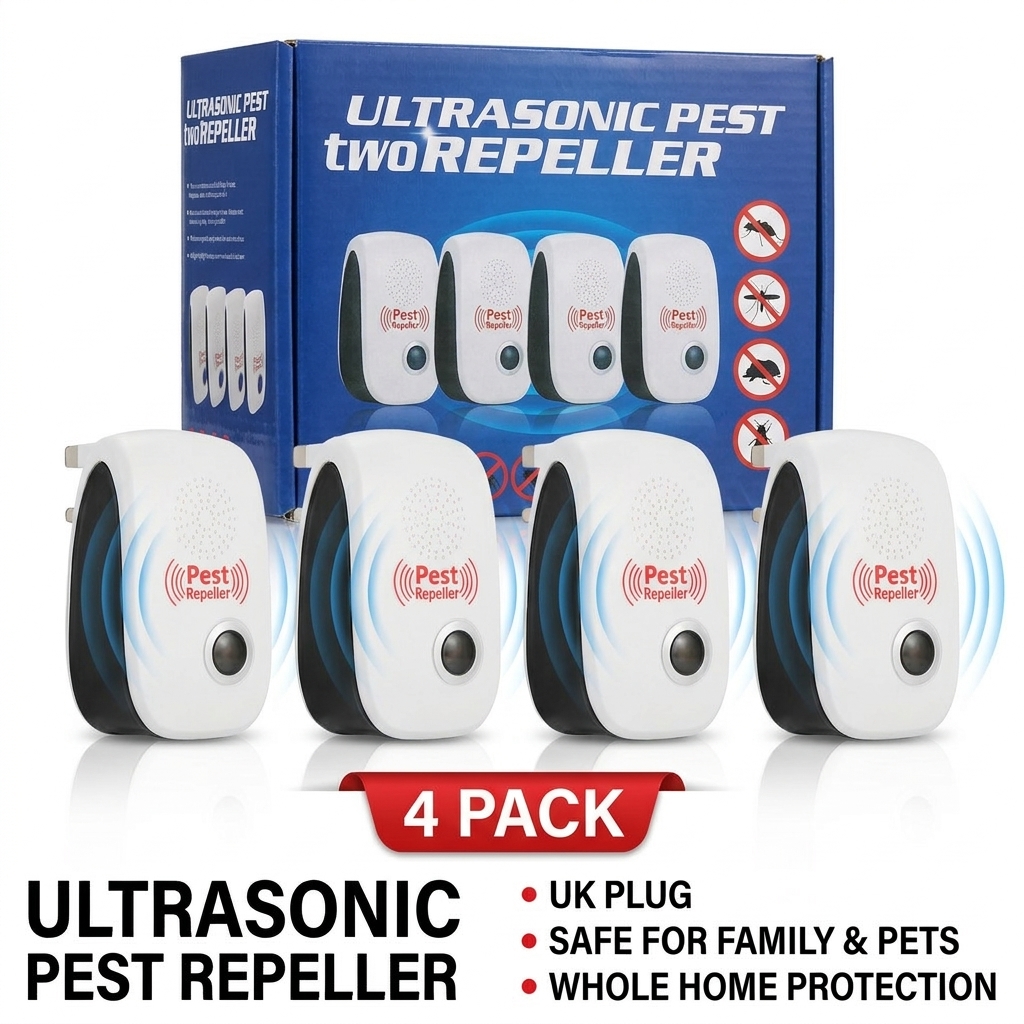 4 Pack Ultrasonic Pest Repeller Plug In for Repelling Mosquito Mouse Cockroach Rodents (1)